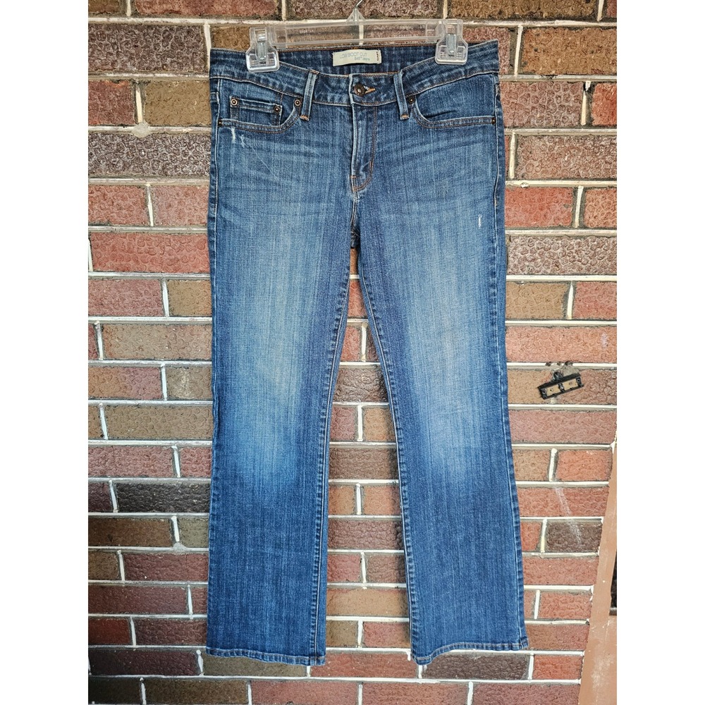 Levis 545 Low Boot Cut Jeans Womens 8M Blue Denim Flap Pocket Stretch size 8m